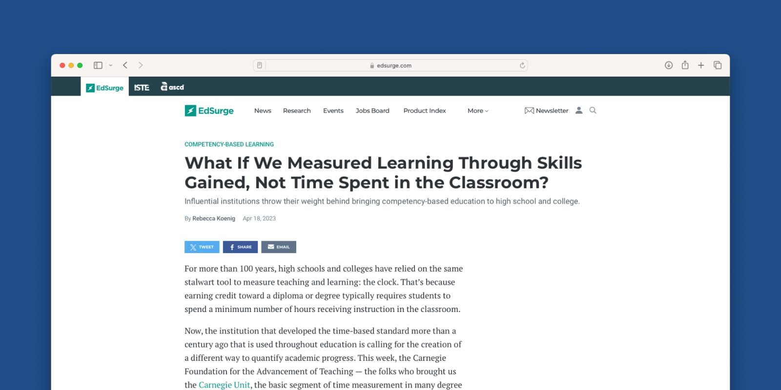 Featured in EdSurge: What If We Measured Learning Through Skills Gained, Not Time Spent in the Classroom?