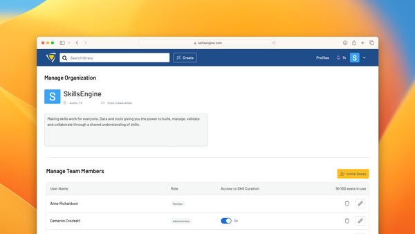 Managing an Organization on SkillsEngine